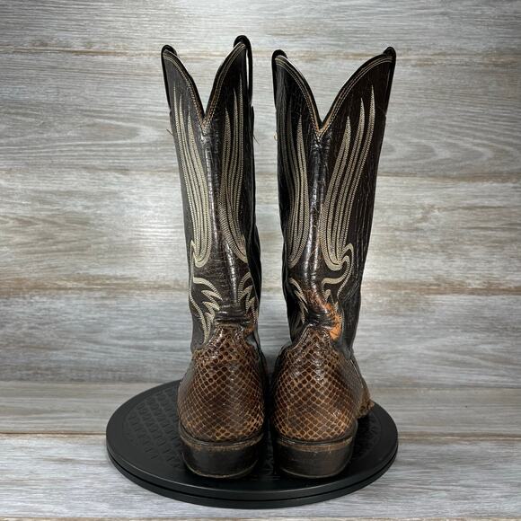 Vintage Tony Lama Men’s Python Snake Skin Cowboy Boots Style 8116 Size 11.5 - Picture 3 of 12